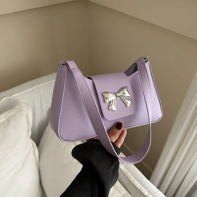 

Fashion PU Leather Underarm Bags Women Small Handbag Vintage Solid Color Top Handle Shoulder Crossbody Bags luxury bags designe
