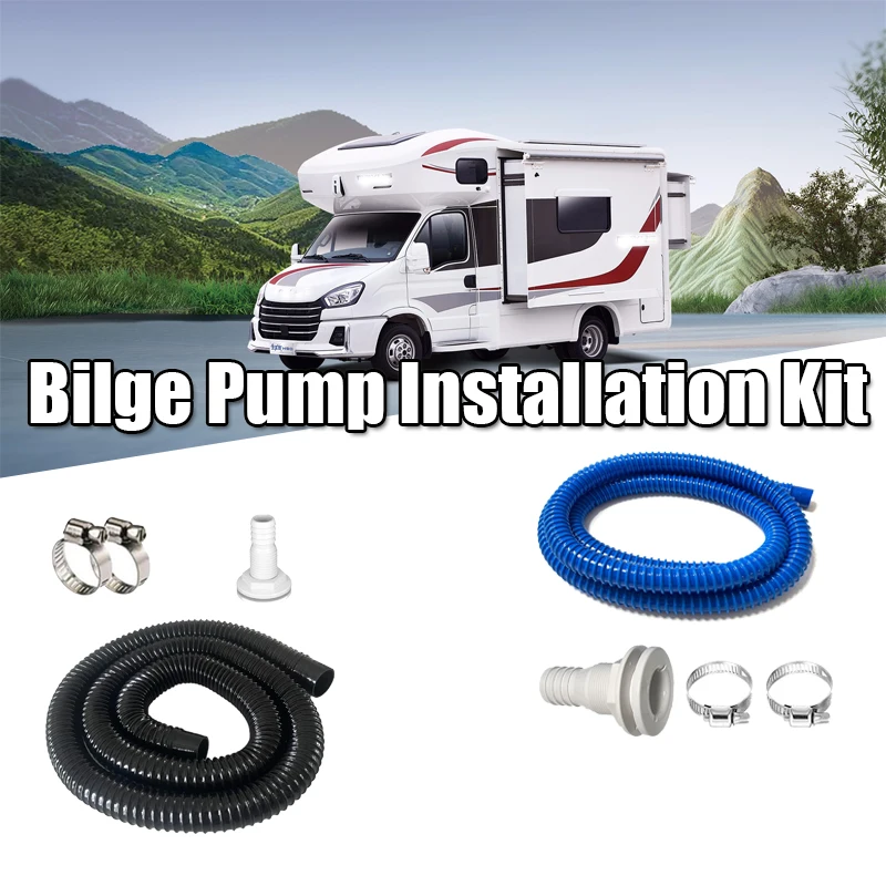 1 Set RV Parts Bilge Pump Hose 1-1/8 Inch Dia Bilge Pump Installation Kit 6.5 FT Premium Quality Kink-Free Flexible PVC Hose