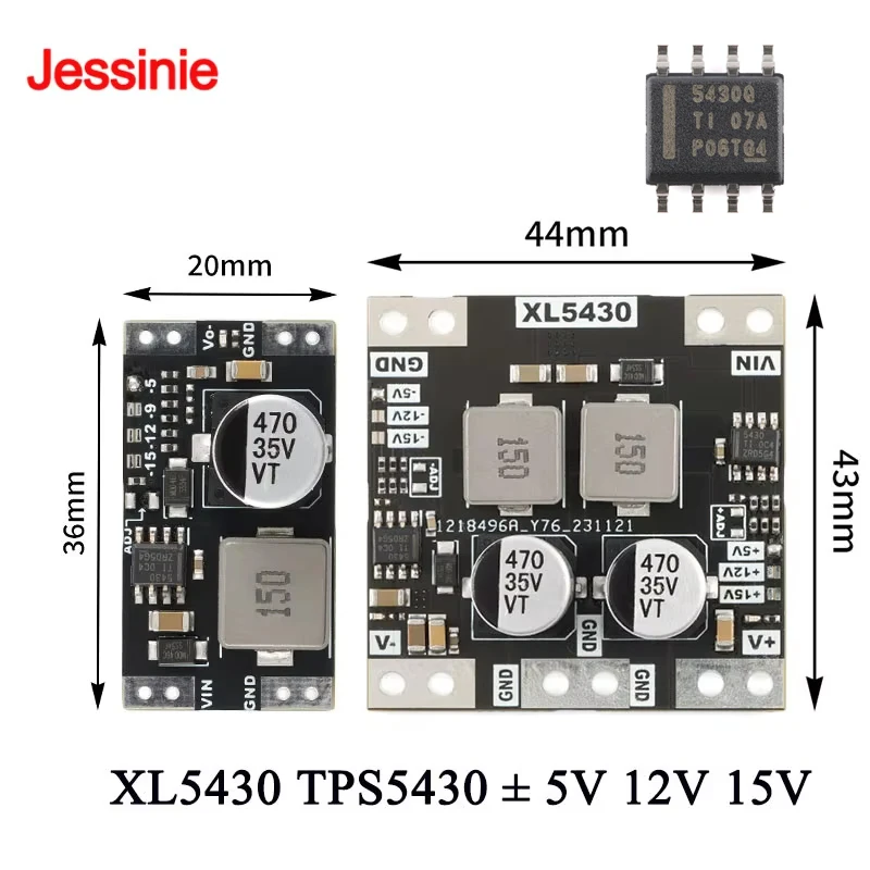 XL5430 TPS5430 DC Step Down Buck Board moduł zasilania 5V 9V 12V 15V niskie tętnienia dodatnie i ujemne podwójne napięcie