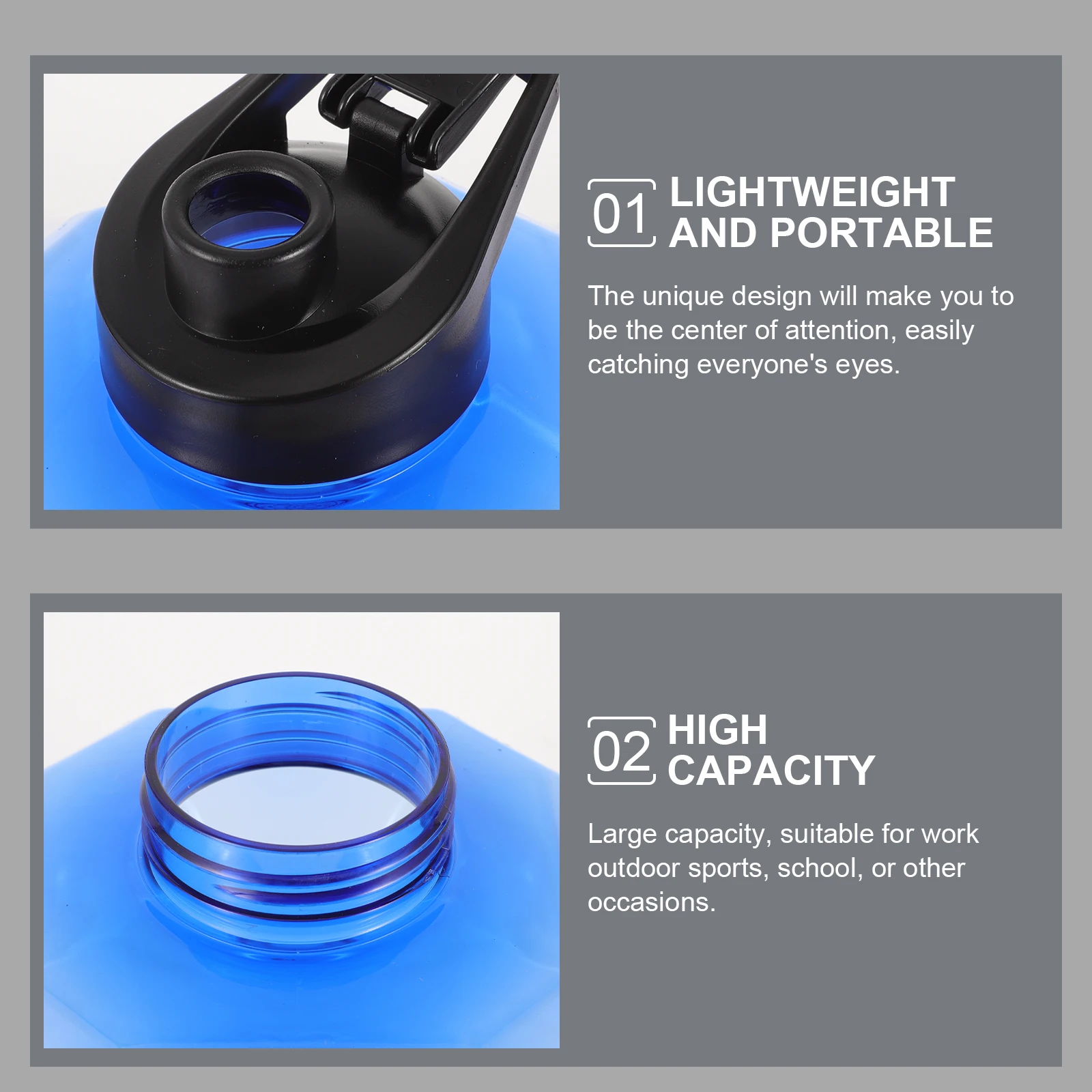 

Creative Dumbbell Water Bottle High Grade Safe Material Fitness Equipment Sports Bottle for Workout Travel School Daily Use