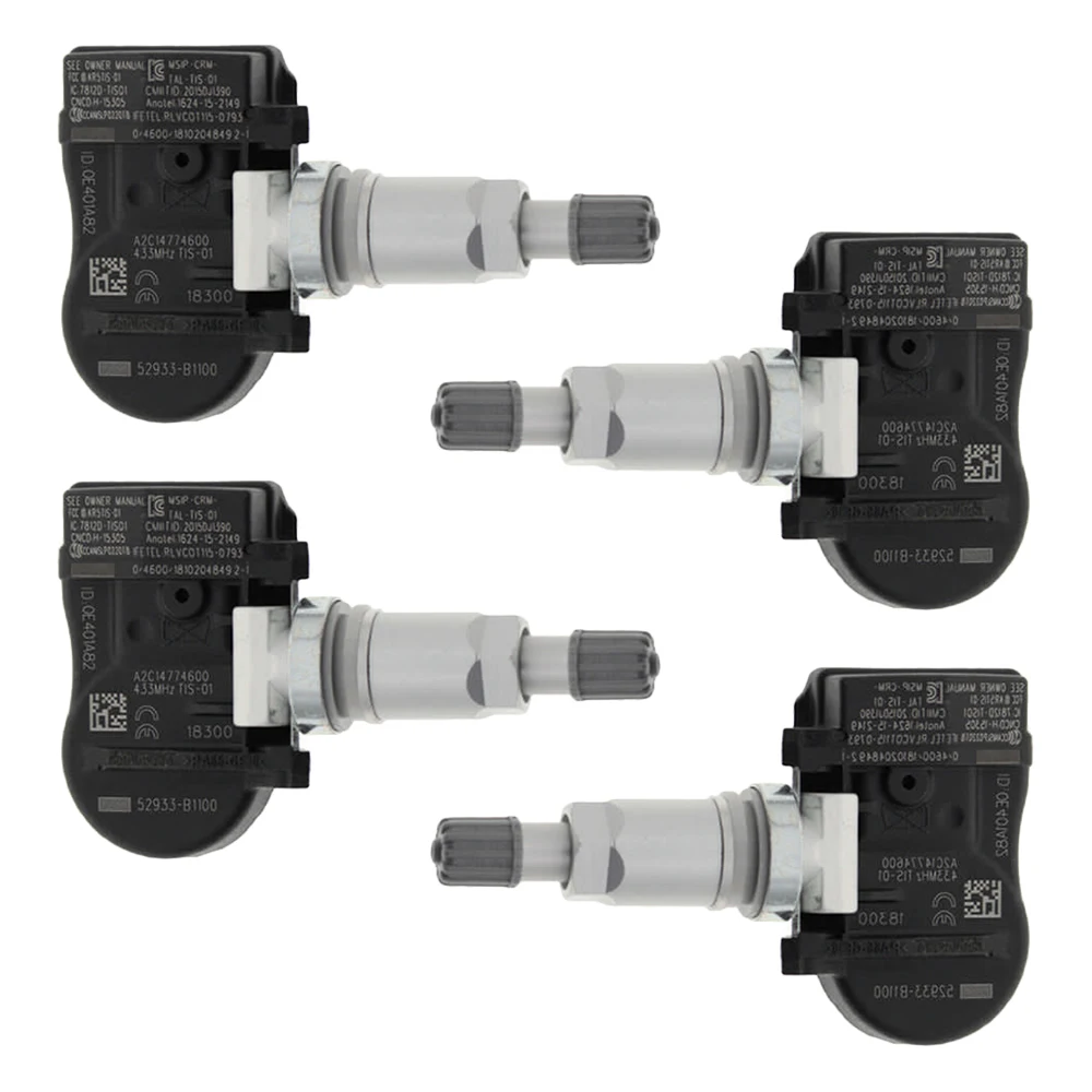 

4Pcs Tyre Tire Pressure Monitoring Sensors TPMS for Hyundai Kia 52933-3N100, 52933-2M650, 529333N100, 529332M650, 52933-B1100