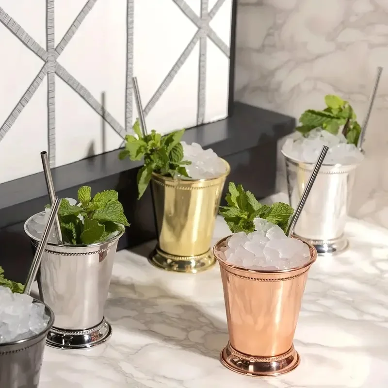 380ml Mint Julep Mug Stainless Steel Cocktail Mug Mixed Drinks Mug Martini Mojito Drink Bar Party Beer Mugs Julep Bar Wine Glass