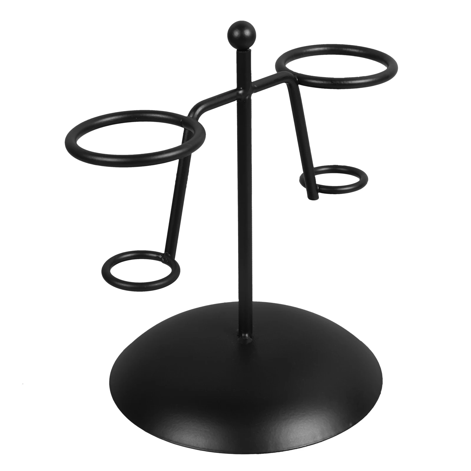 

Iron Ice Cream Cone Stand 2 Tier Black Dripping Water Holder Easy Clean Display Stable Fine Workmanship Cake Stand