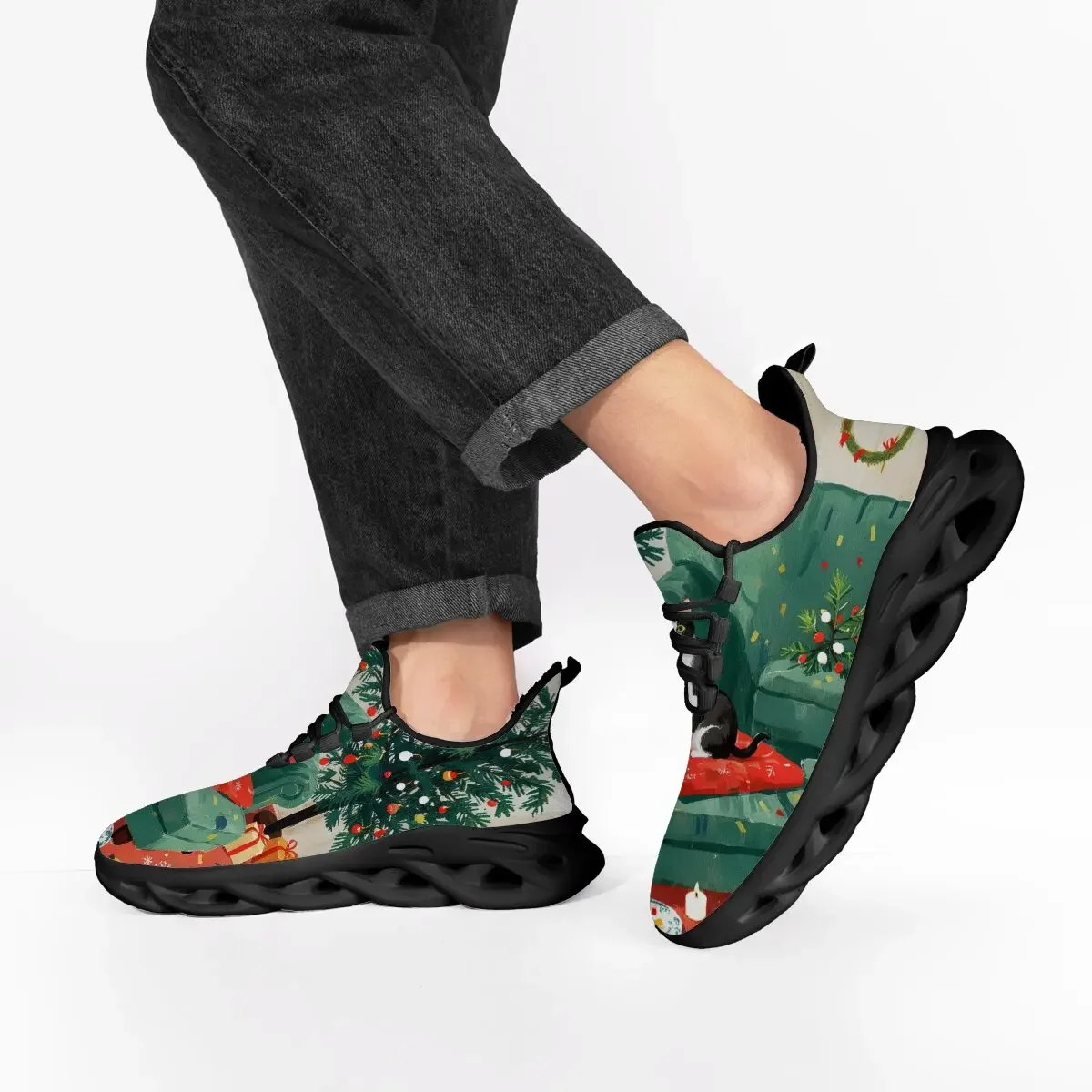 2025 جديد أحذية رياضية رجالي عيد الميلاد عادية خفيفة الوزن رياضة التدريب المشي عدم الانزلاق أحذية الجري الرياضية مريحة للرجال #6