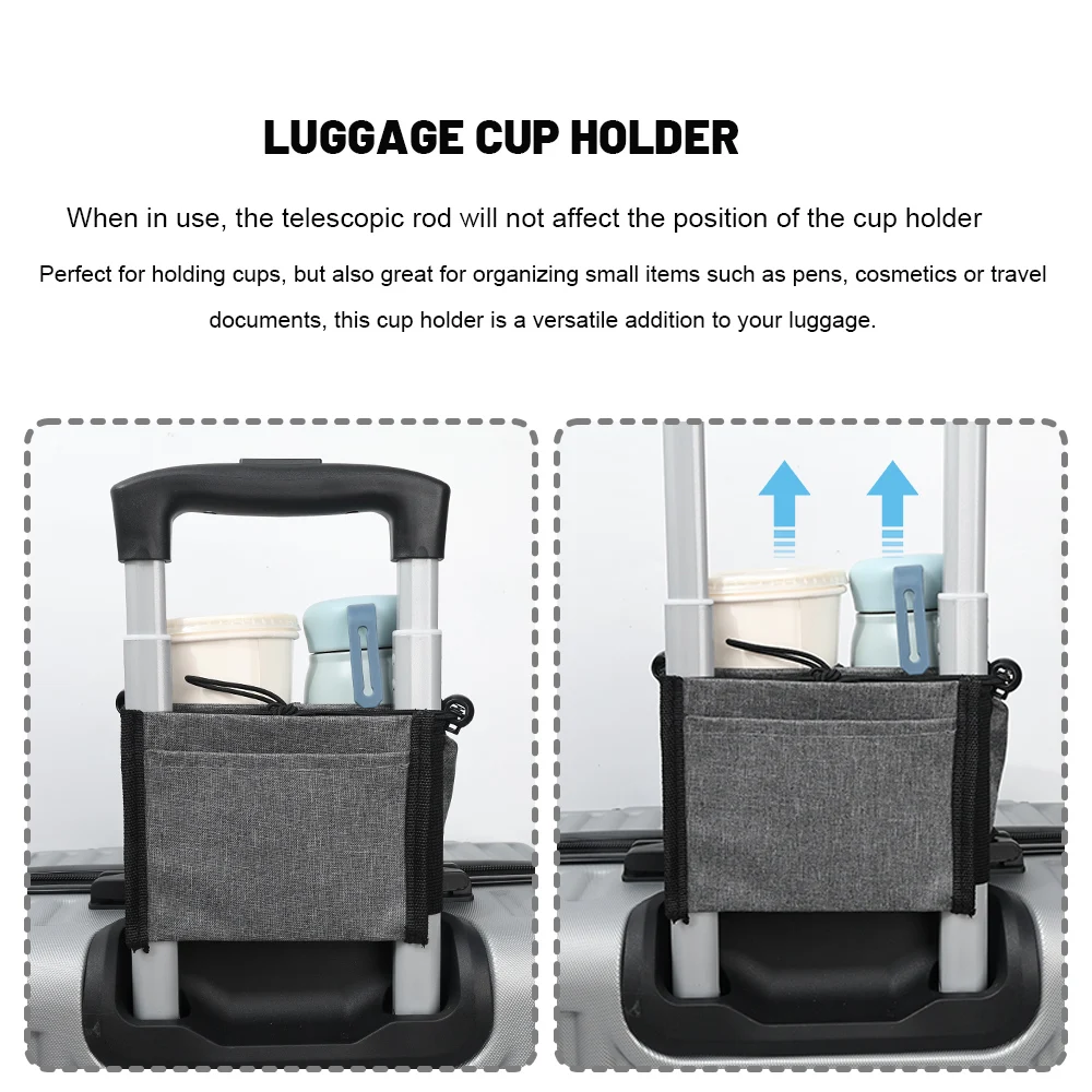 Luggage Cup Holder Universal Oxford Cloth Free Hand Travel Suitcase Drink Bag Portable Travel Milk Tea Coffee Mugs Storage Bag