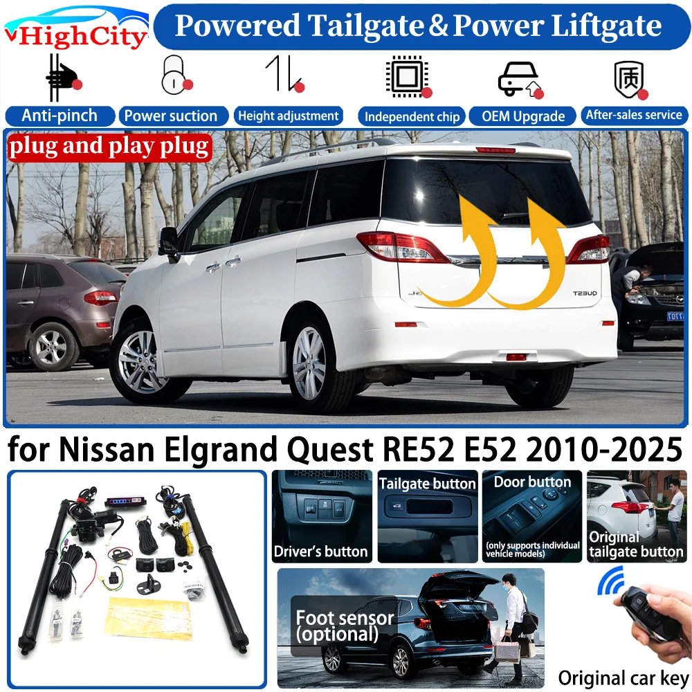 for Nissan Elgrand Quest RE52 E52 2010-2025 Automatic Smart Powered Tailgate Power Liftgate System Strut Trunk Lift Kit