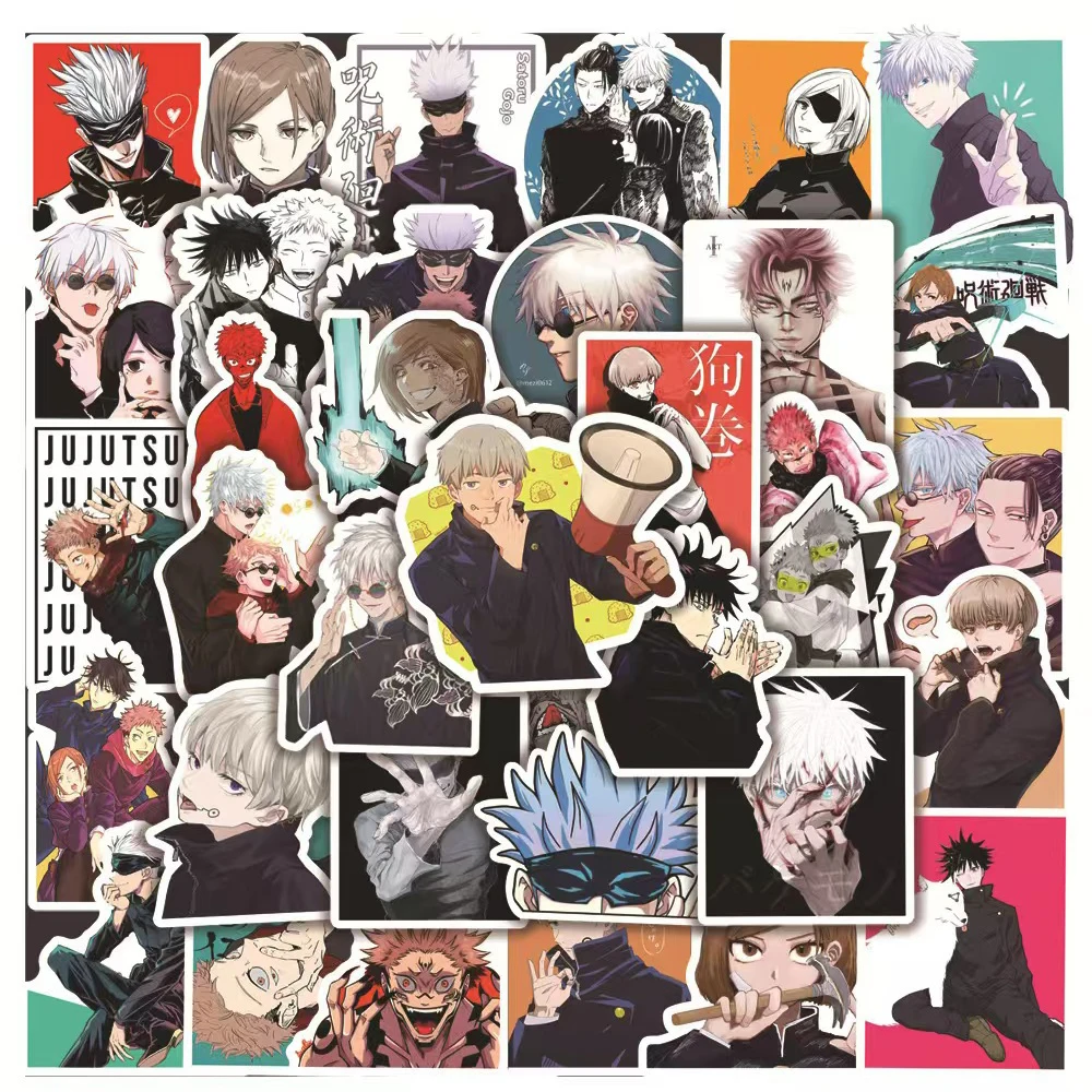 

10/30/50pcs Anime Jujutsu Kaisen Stickers Cool Cartoon Kid Decals Toys DIY Water Bottle Phone Laptop Classic Manga Sticker Decor