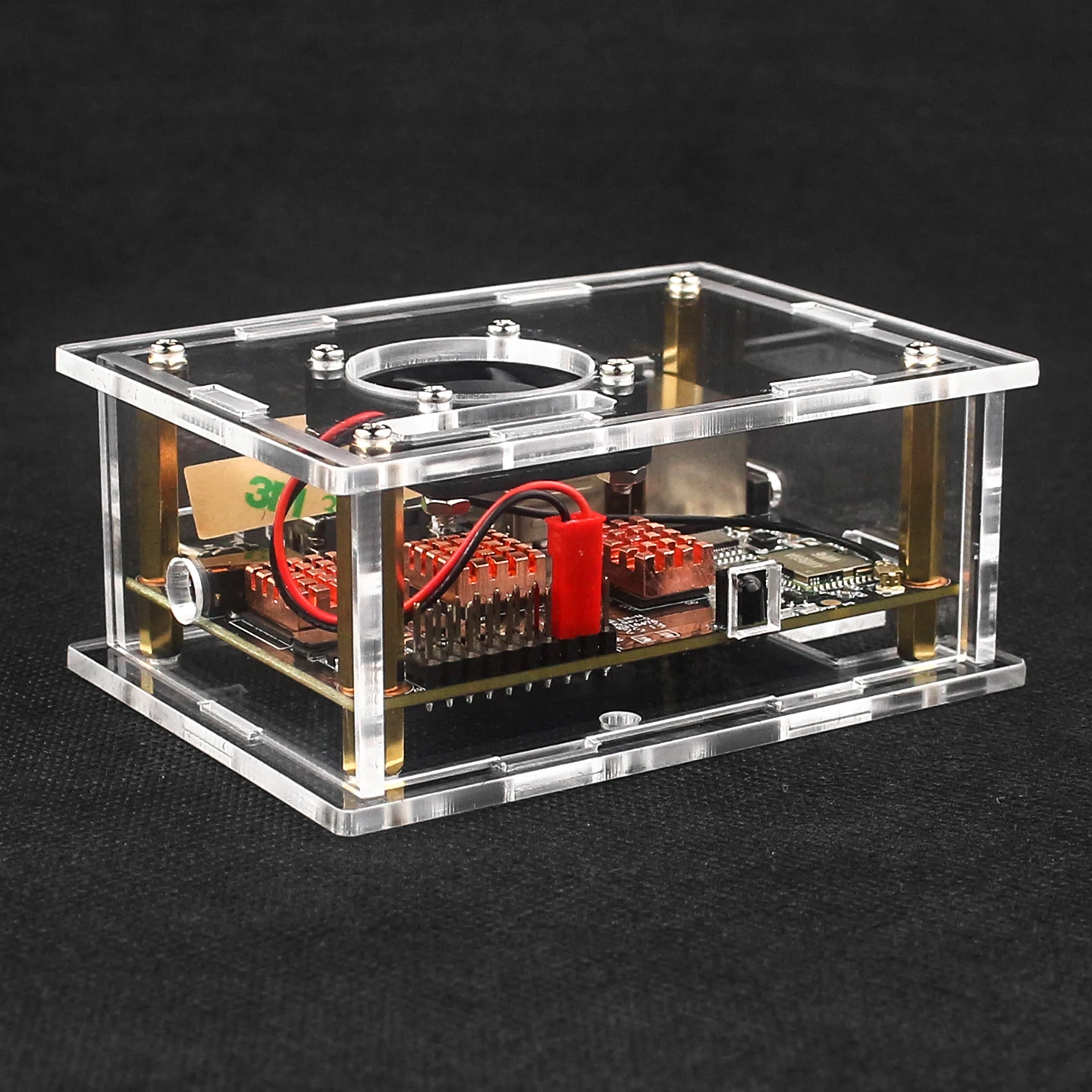 Acrylic Case for KICKPi K2B Transparent Shell with Cooling Fan Optional Copper Heatsink for KICKPI K2B SBC