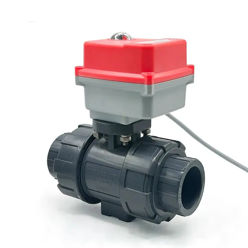1/2 ''3/4'' 1 ''2" UPVC Elektrische Kogelkraan 220 V 2-weg Waterklep Normaal Gesloten/Normaal Open Corrosiebestendig - afbeelding 2