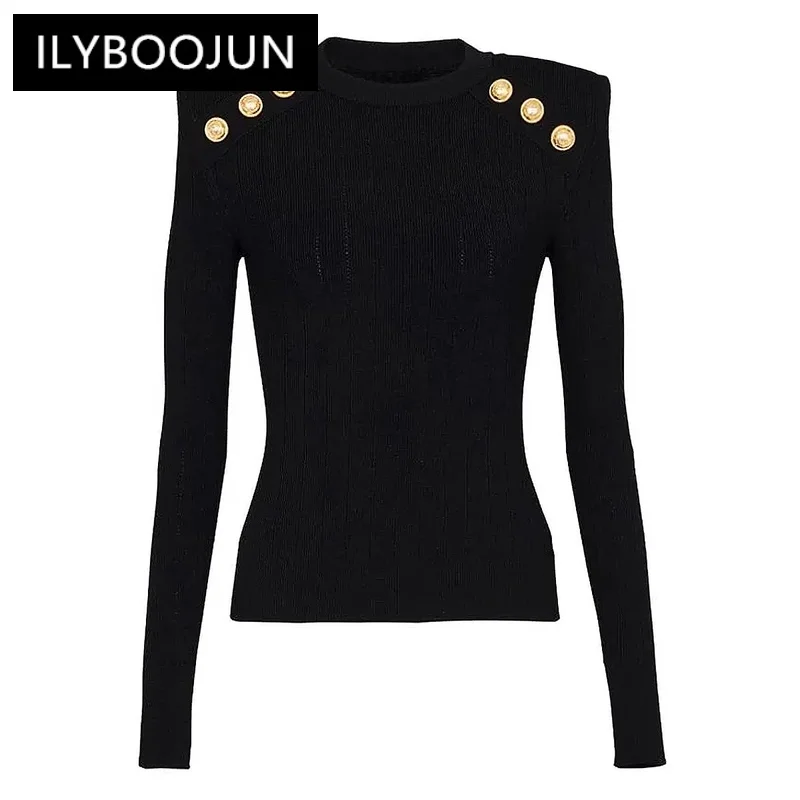 

Spot 2024 Spring And Autumn New Quality Classic Versatile Wool Blend Knitted Base Black Crew Neck Women's Sweater