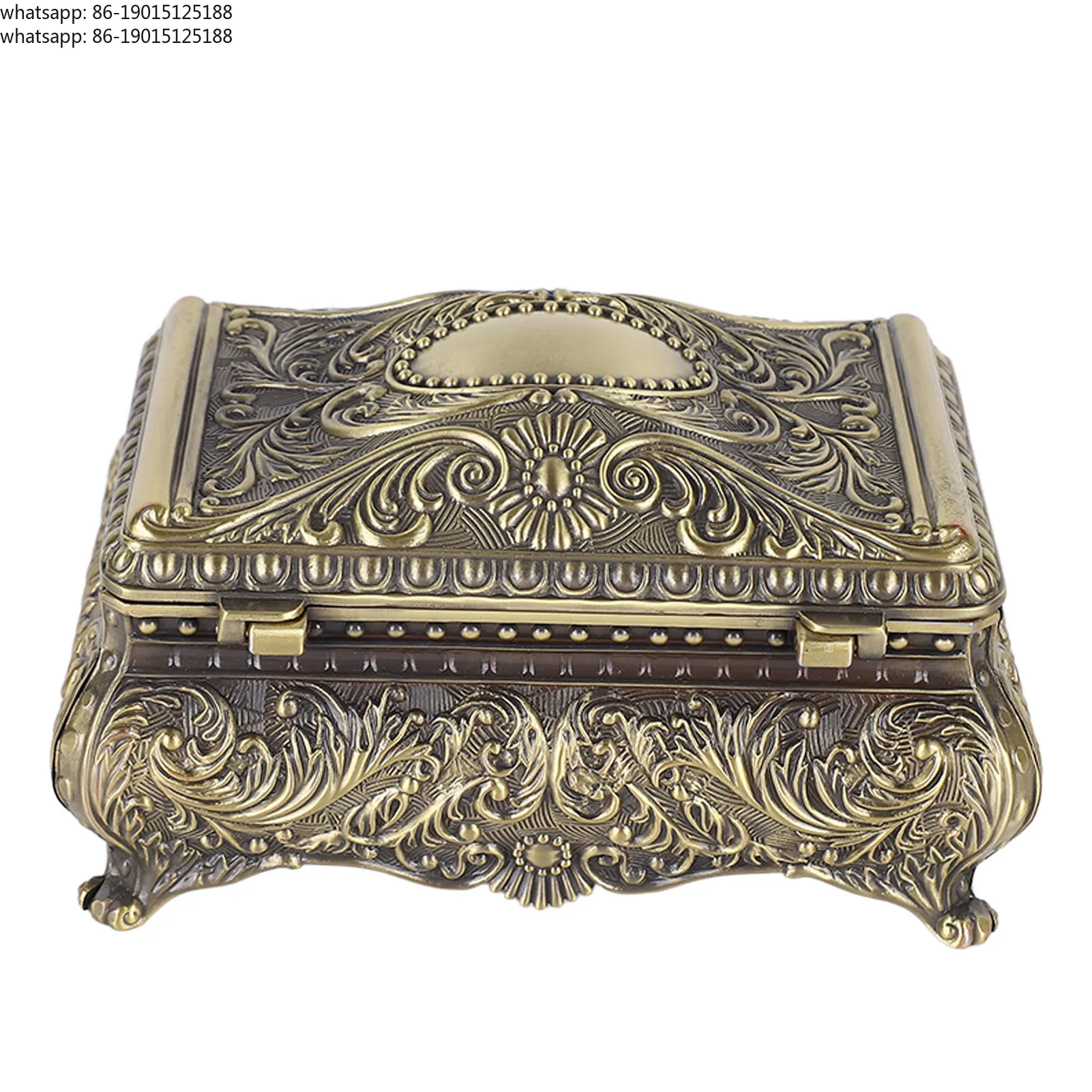 Retro jewelry box, metal  rectangular jewelry storage box, retro  for women