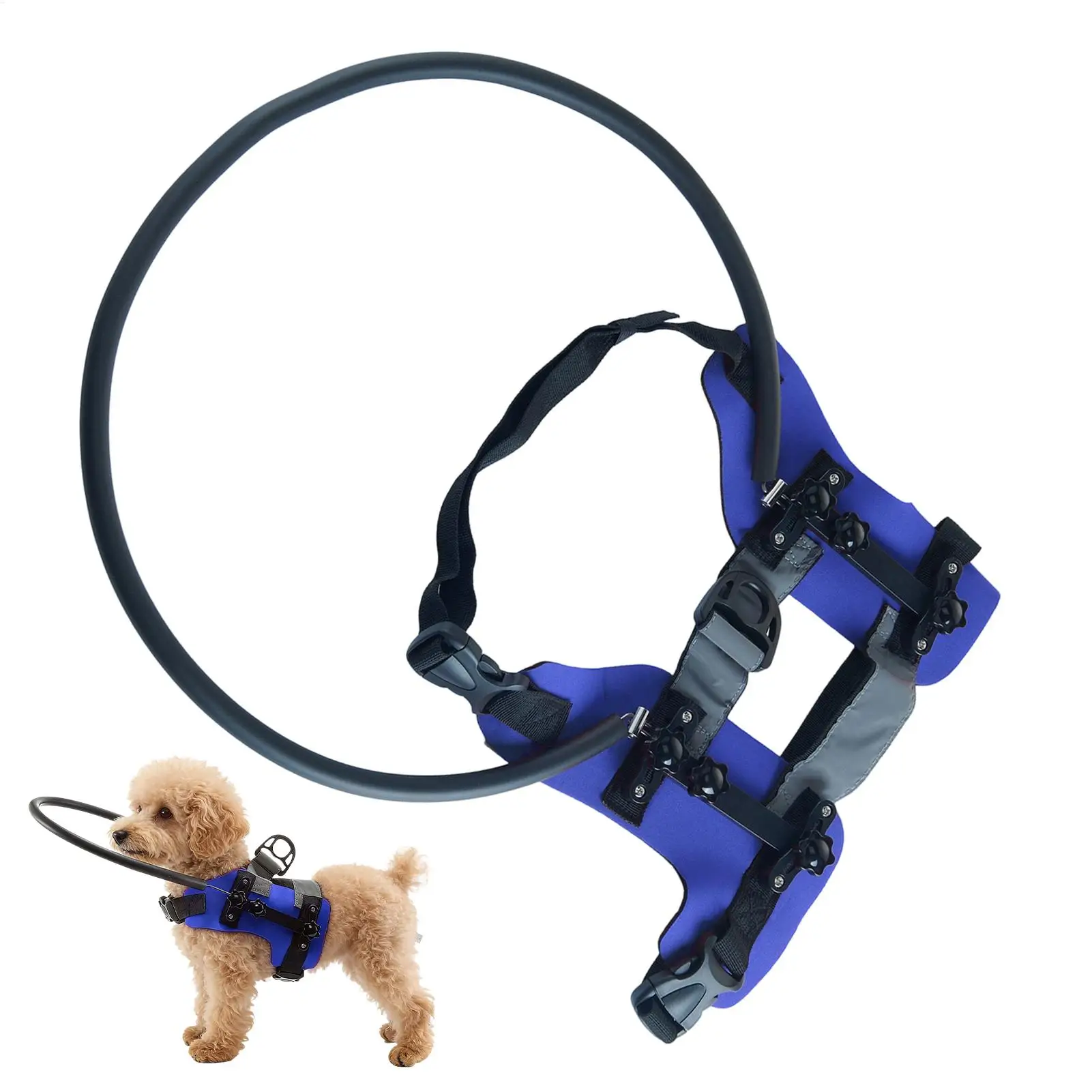 

Detachable Pet Guide Collar Anti-collision back Strap Harness For Blind Dog With Reflective Strips For Dogs Outdoor Household