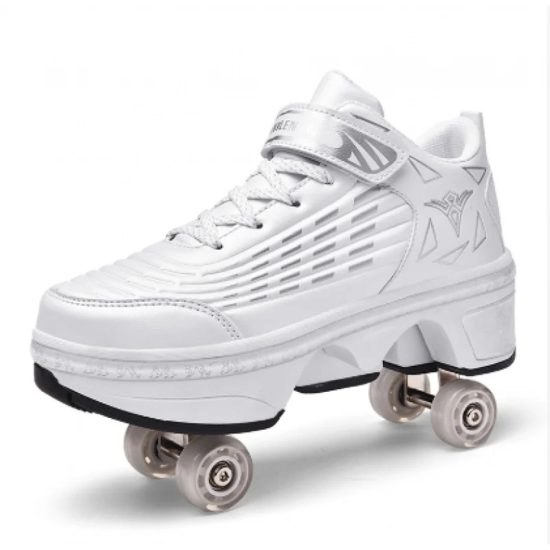 2022 Deform Wheel Skates Roller Skate Shoes With 4-Wheel Casual Deformation Parkour Runaway Sneakers For Children Rounds Walk