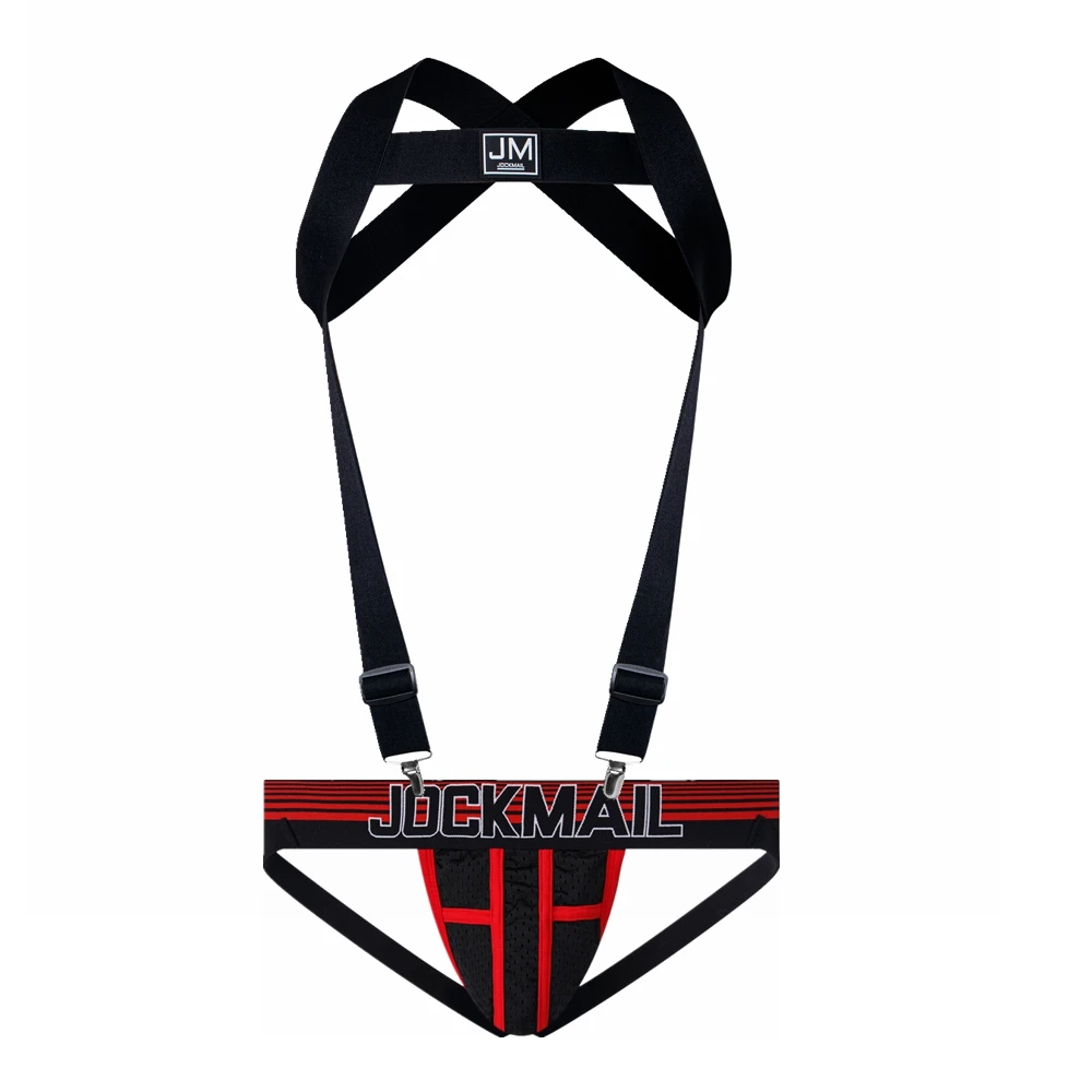 

JOCKMAIL Body Harness Adjustable Elastic Strap Detachable Split-type Give Away Athletic Supporters Jockstrap Men Underwear Sets