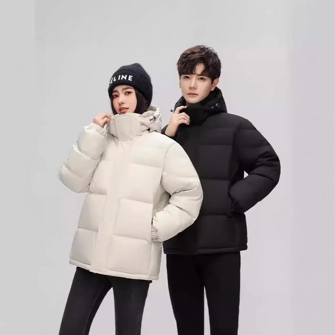 

Winter New ort Printed Hooded Thiened Women's down Jaet Couples Warm Windproof Workwear Heat Resistant Ci Casual Spor...