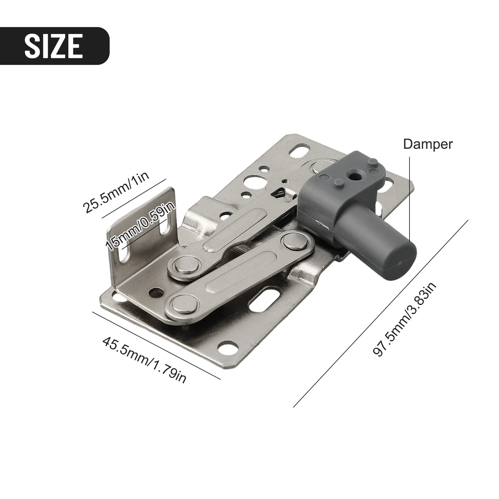 Premium Steel Soft Close Tip Out Tray Hinges 45 Degrees Opening Angle Noise free Closure 2 Pack Cabinet Drawer Hinges