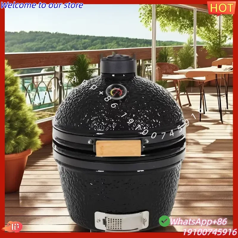 2026Hot AUPLEX 16-Inch Kamado BBQ Grill Adjustable Height Outdoor Kitchen Smoker Folding Feature for Parties Camping for