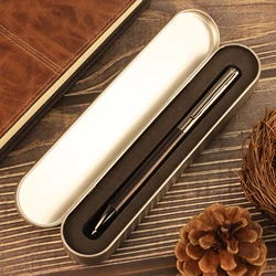 1-Piece Premium Wooden Ballpoint/Signature Pen - Deluxe Tin Box - Brown/Ebony Finish - Artistic Wood Grain Design