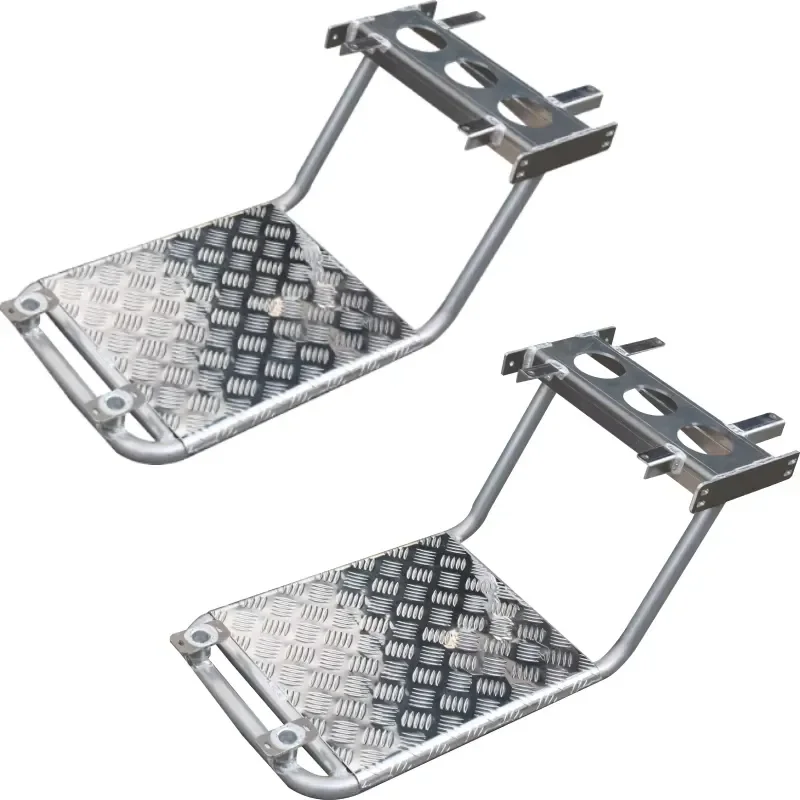 Foldable Aluminum Truck Seat Pedals Non Slip Cab Boarding Platform for Semi Trailers Heavy Duty Step Ladder Accessory Anti
