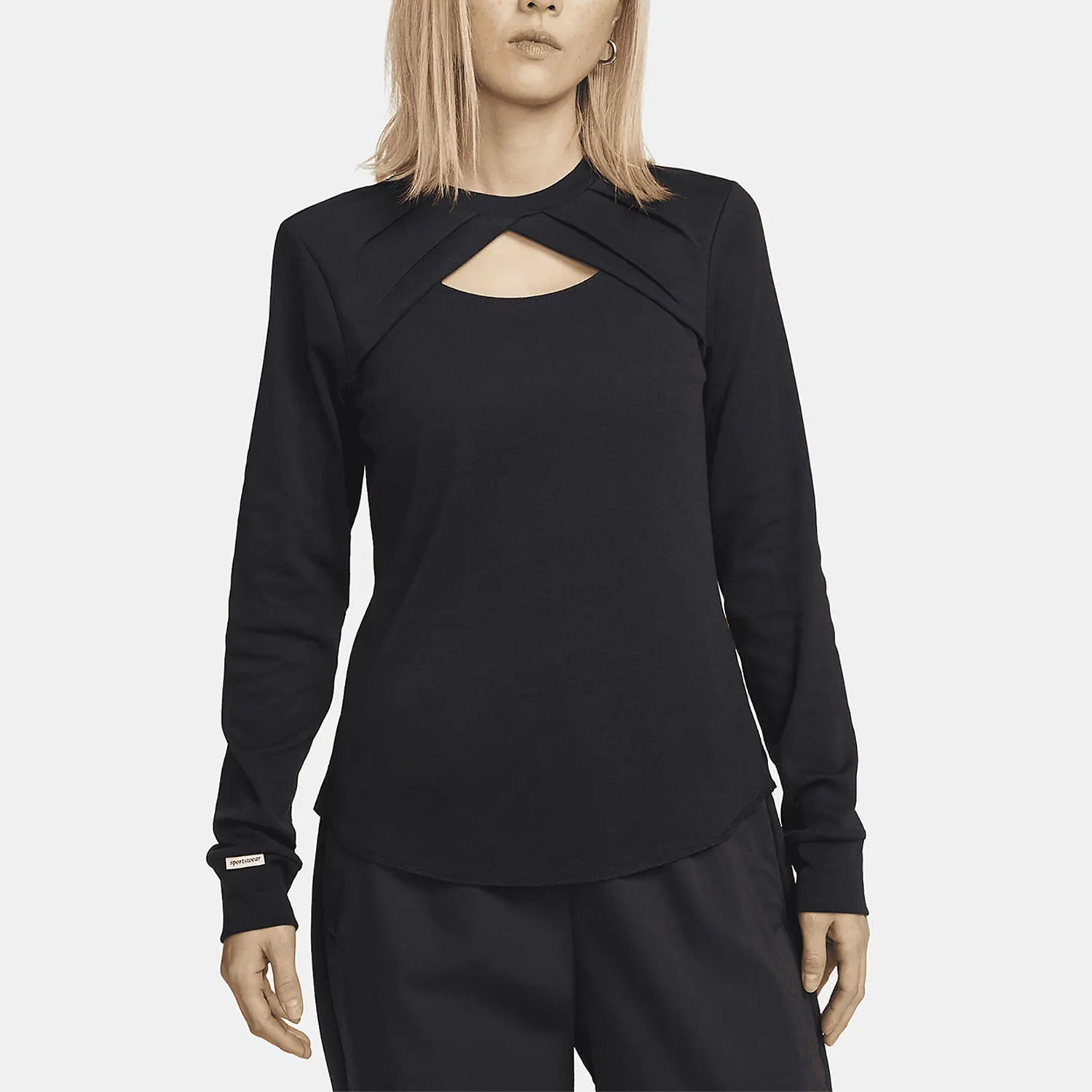 

Новая женская спортивная модная футболка Nike Authentic Spring с длинными рукавами и вырезами DV8215-010