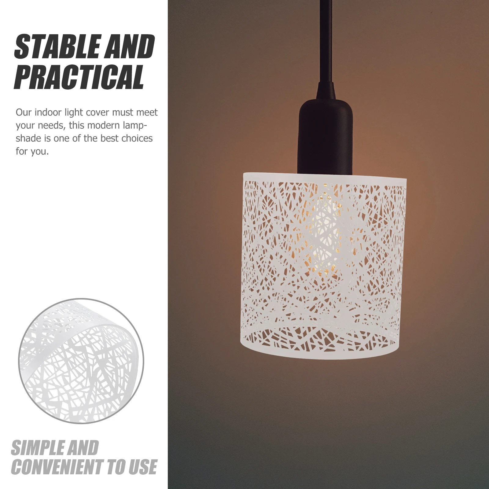 

Modern Metal Lamp Shade E27 Socket Hollow Out Wrought Iron Decorative Light Cover For Bedroom Floor Table Desk Light Large Black