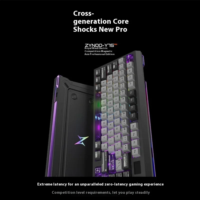 ZYNOO Y75 Pro Gaming Keyboard CNC Aluminum Shell Support 0.01MM RT 8K Polling Rate 0.125MS Latency Customized Magnetic Switch