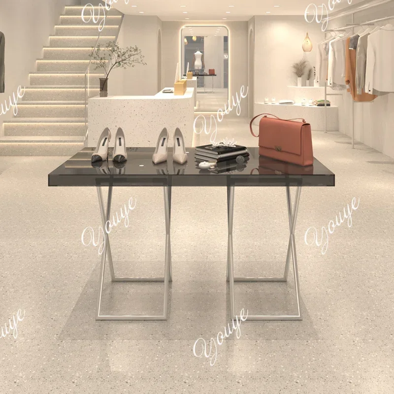 K-Clothing Store Water Table Stainless Steel Acrylic Display Stand Storage Table Women's Clothing Store High And Low Display X