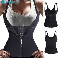 Trainer de cintura para mulheres Espartilho Shapewear com Zipper Cintura Cincher Tank Top das mulheres com alças ajustáveis