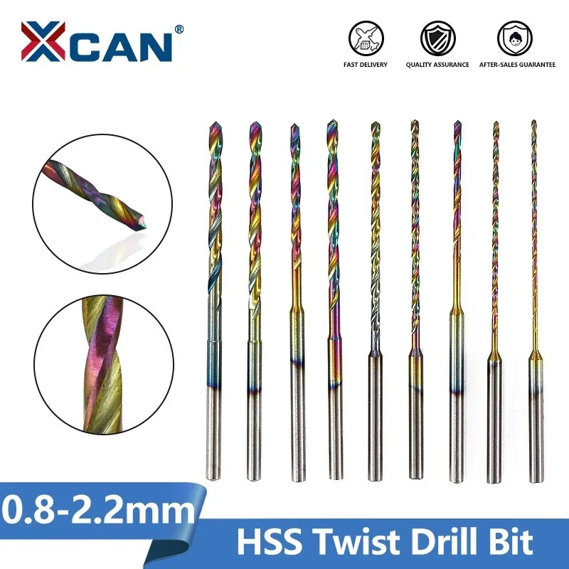 

XCAN Drill Bit 0.8-2.2mm HSS Twist Drill Bit 2.35mm Shank Hardened Drill For Wood Metal Hole Drilling Woodworking Tools