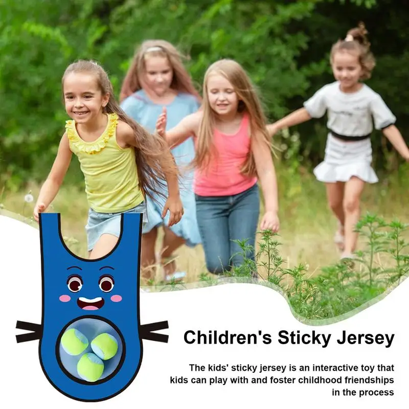Dziecięca koszulka z lepkimi piłkami, oddychający, wielofunkcyjny zestaw zabawek do unikania, gra w rzucanie na plac zabaw, odzież dla