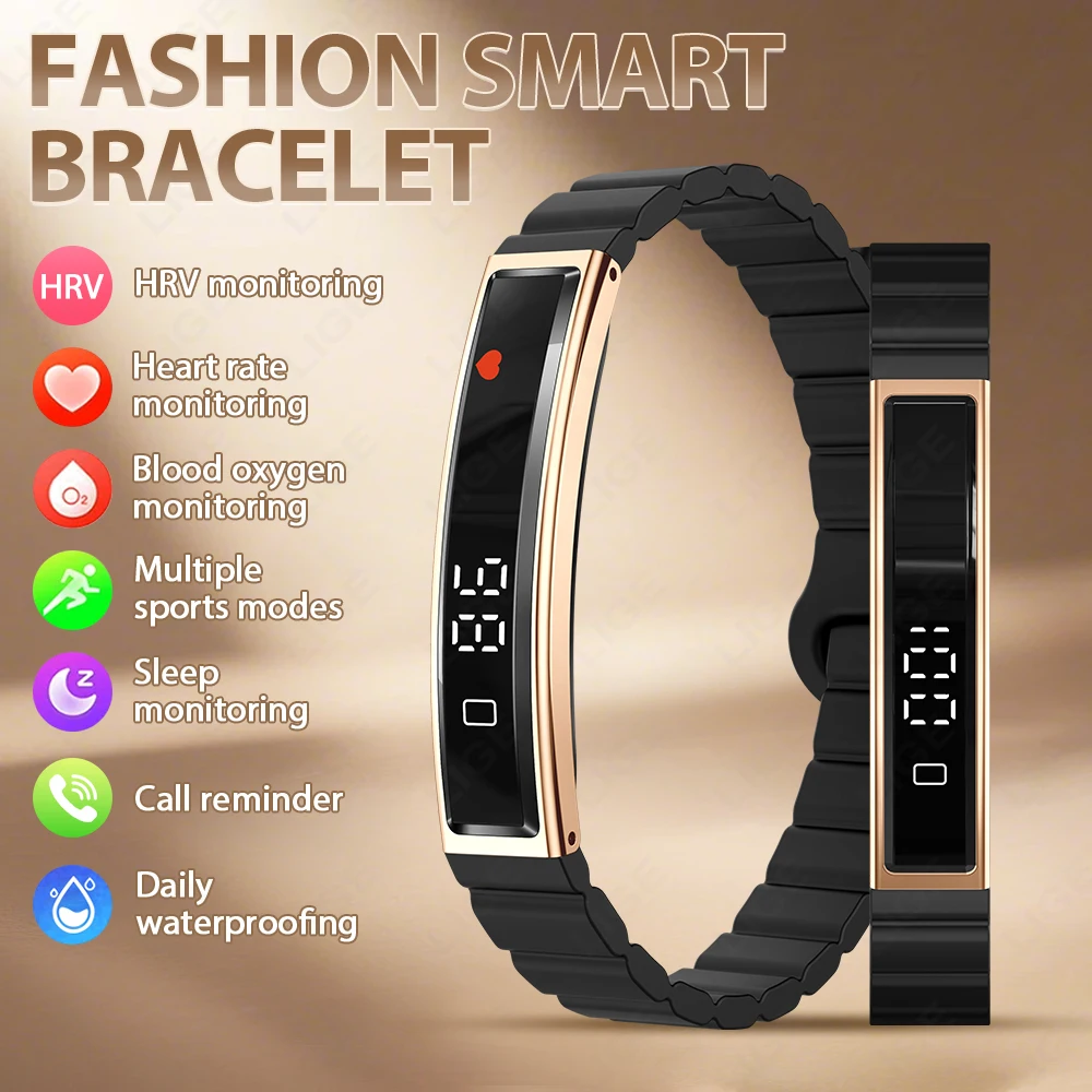 

LIGE 2026 Sports Waterproof Smart Bracelet Gesture Control Heart Rate Blood Oxygen Sleep Monitor Pedometer Screen Men Smartwatch