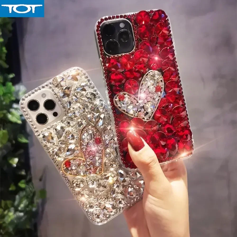 

Женский модный чехол с блестящим сердцем любви и стразами на заказ для Motorola E7 Power E6 E13 E20 E30 E40 E22 E32 E32S G10 G20 G30 50 G31