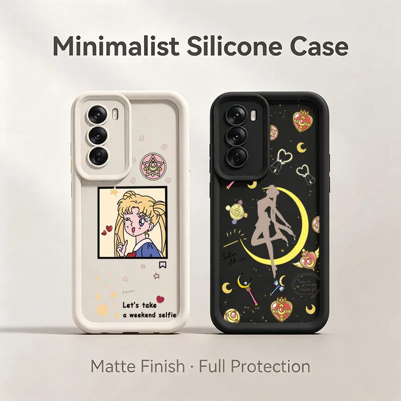 Противоударный силиконовый чехол Sailors M-Moon для Oppo Reno 7 8 8T 10 11 11F 12 12F 13F 14F 15 15F 15 Pro Max Funda Cover