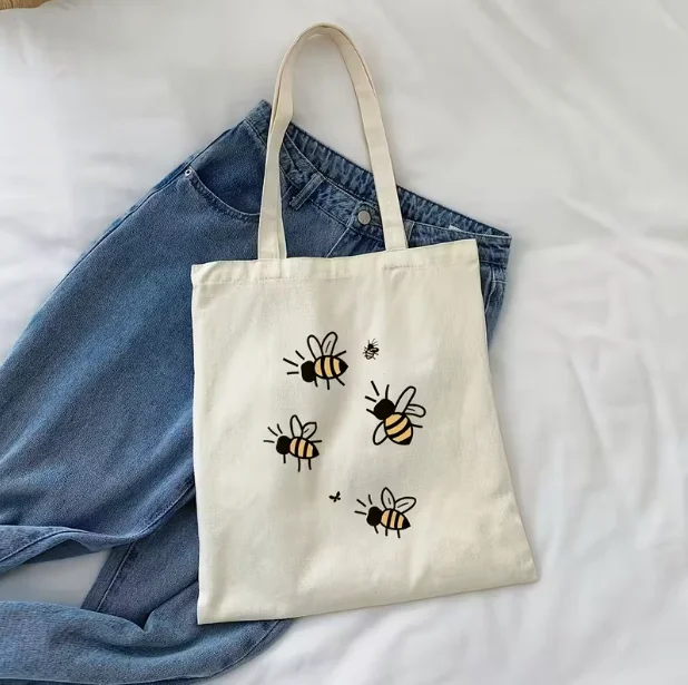 حقيبة يد قماشية بنمط قطة سوداء للنساء حقيبة تسوق بكتف واحد مطبوعة على شكل قطة لطيفة للاستخدام اليومي حقيبة كتف مفردة #2