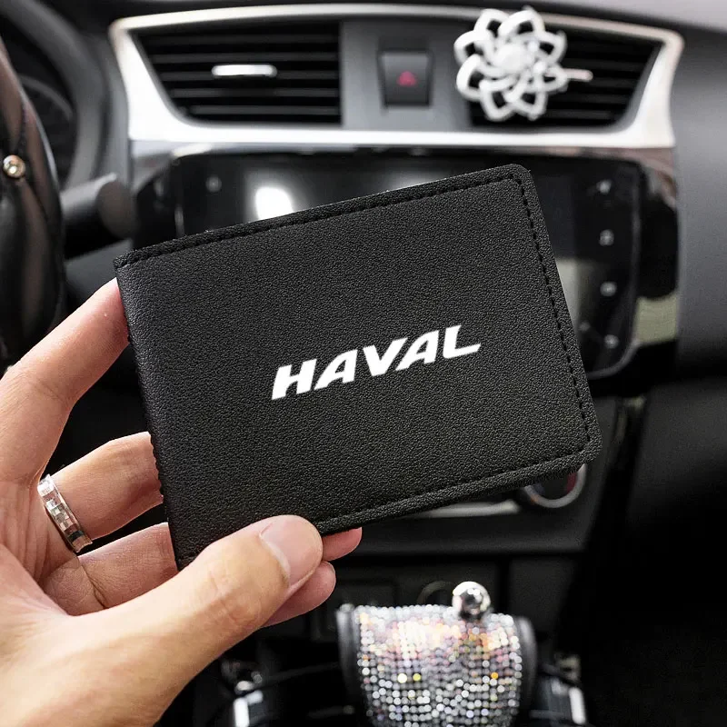 PU Leather Ultra Thin Car Driver License Holder ID Card Storage Case For Haval H6 Jolion H9 H3 H2 Tank300 Tank500 Auto Accessory