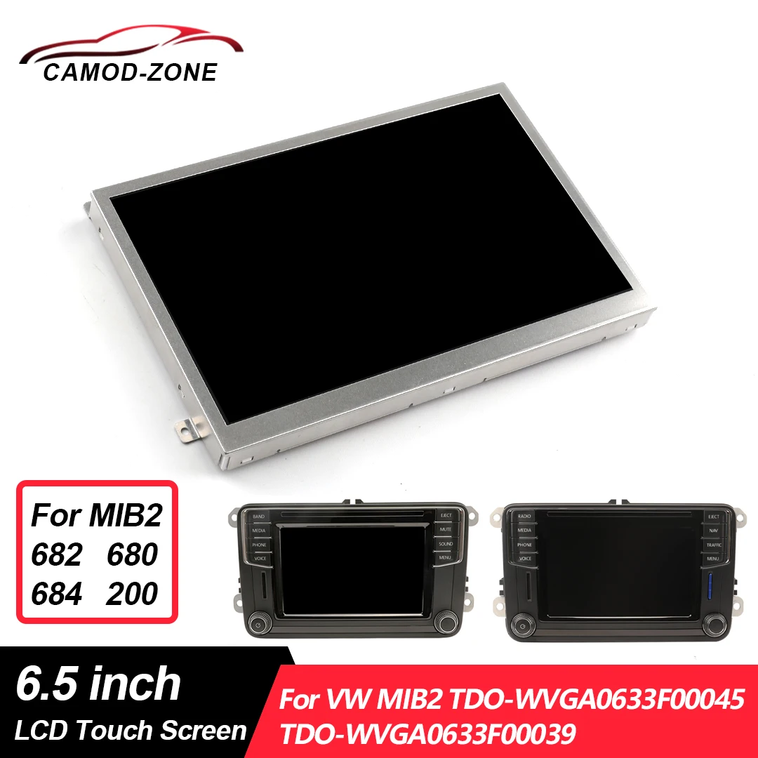 

6.5 inch 6.33 inch LCD Touch Screen TDO-WVGA0633F00045 TDO-WVGA0633F00039 For VW MIB 2 200 680 682 684 STD2 ZR Navigator