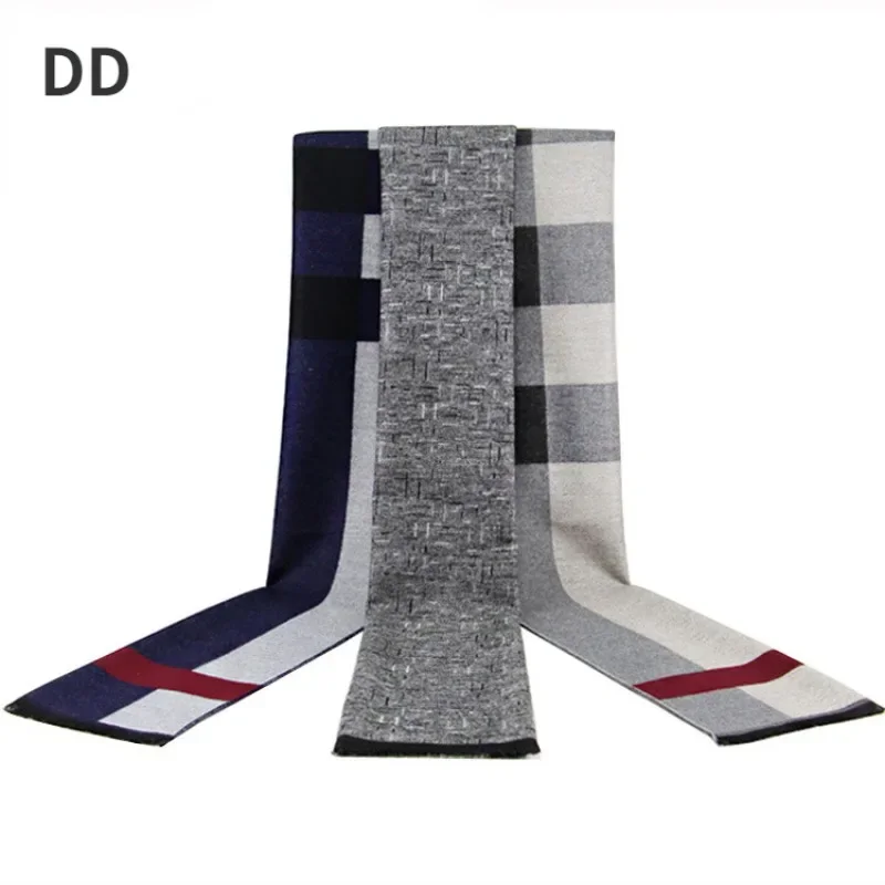 Fashion Classic Business Men Scarf Winter Warm Thick Plaid Muffler Imitation Cashmere Breathable Outdoor Wraps Chrismas Gift Boy