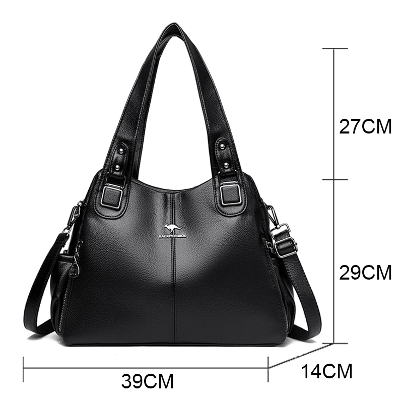 Imagem -02 - Bolsa de Ombro Crossbody de Grande Capacidade para Mulheres Bolsas de Couro Macias para Senhoras Bolsas de Luxo Femininas Marca de Moda