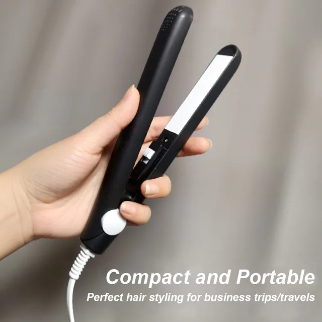 Electric Ceramic Mini Hair Straightener Unisex Portable Flat Iron Wet/Dry Straightening Curling Irons Black FastHeat Hair Curler Electric Ceramic Mini Hair Straightener Unisex Portable Flat Iron Wet/Dry Straightening Curling Irons Black FastHeat Hair Curler