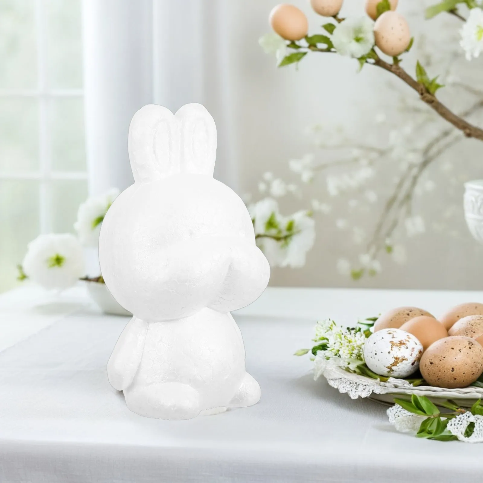 

Набор из 4 заготовок для поделок из пенопласта: белые неокрашенные фигурки животных (кролик, собака) для легкого самостоятельного рисования, праздничного декора и поделок. Декор из пенопласта в виде кроликов.