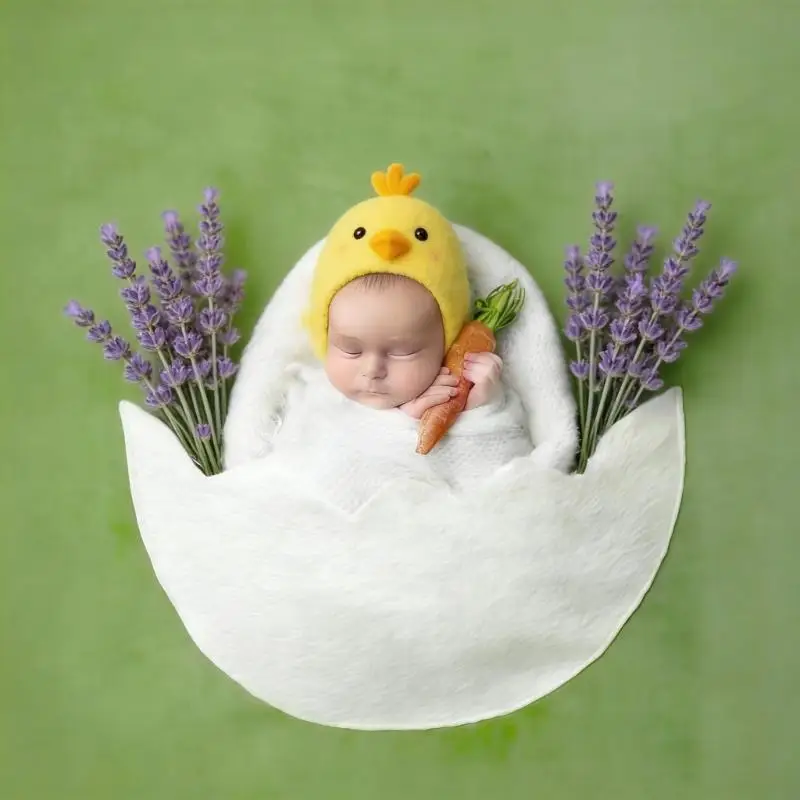 Easy Cleaning Newborns Photo Props Eggshell Blanket Comfortable Fabric Design