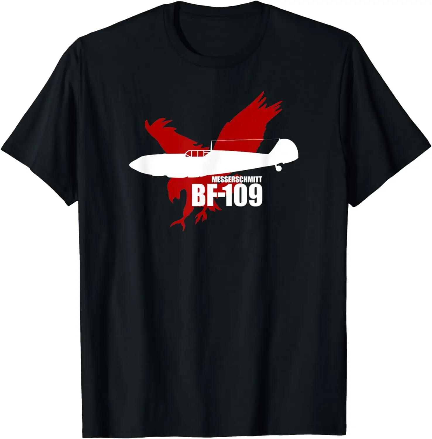 

WW2 German Luftwaffe Eagle Symbol Bf-109 Fighter T-Shirt 100% Cotton O-Neck Summer Short Sleeve Casual Mens T-shirt Size S-3XL