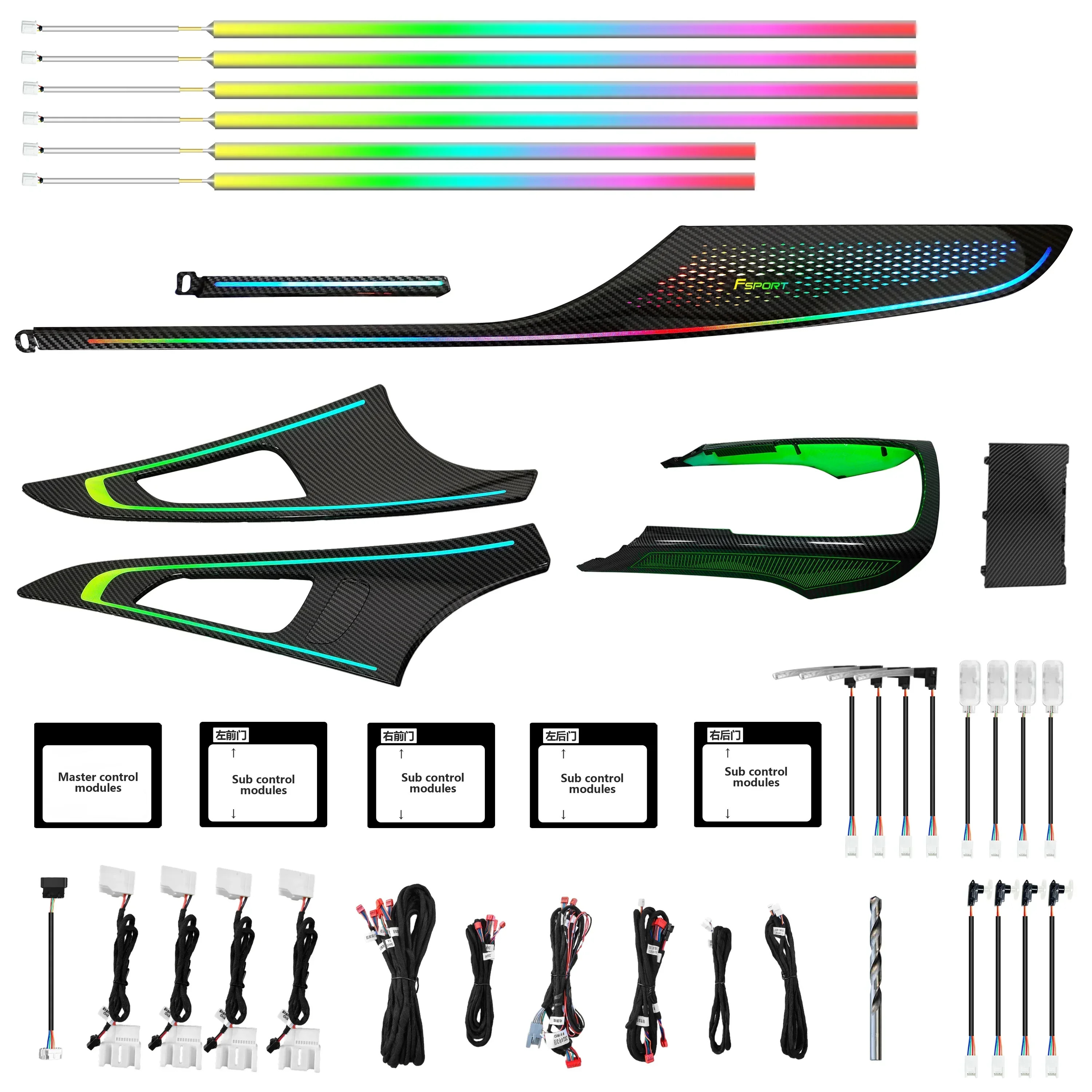 

Upgrade 256 Colors Symphony Led Car Interior Ambient Lighting Decoration For Audi A6 C7 2012-2018 Atmosphere Strip A