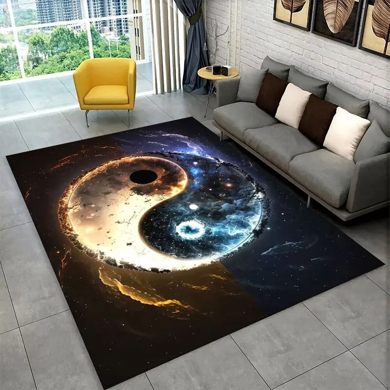 Meditation Yin Yang Tai Chi Bagua Yoga Large Area Rug Non-slip Carpet for Bedroom Living Room Sofa Doormat Home Decor Floor Mat