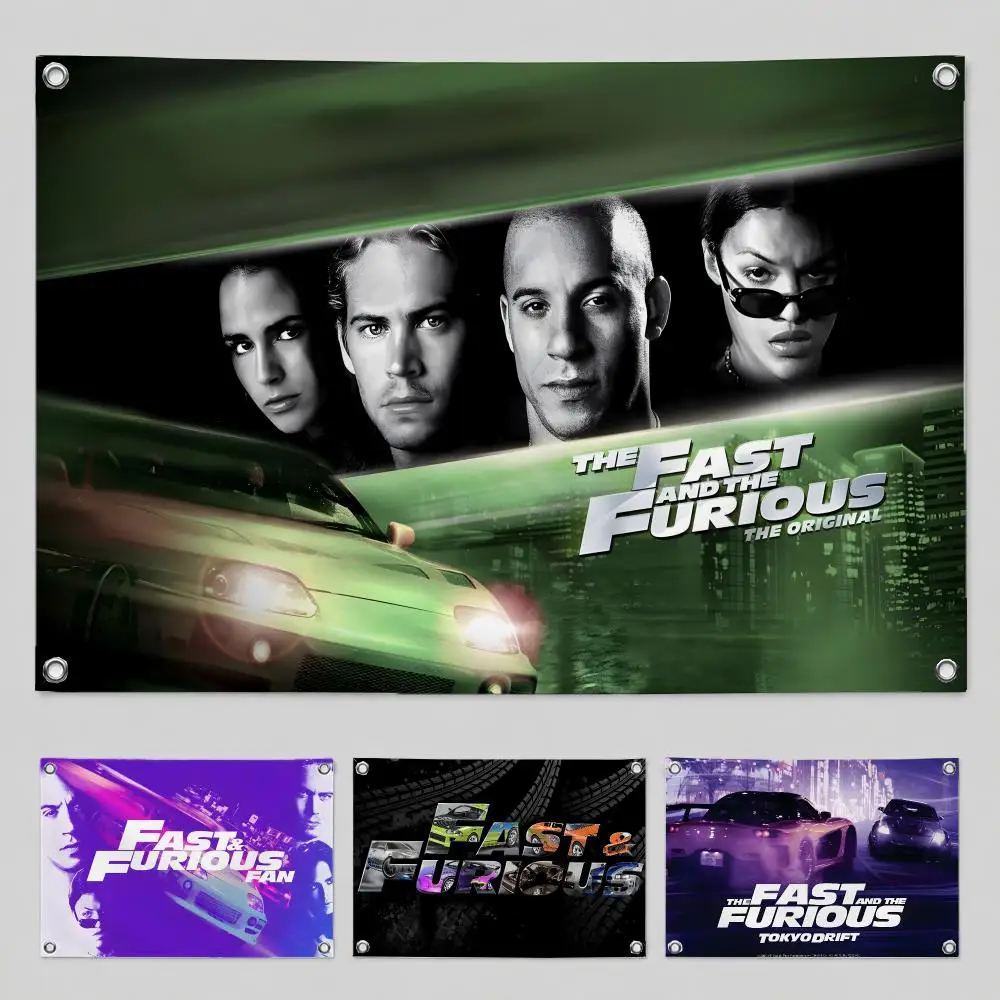 Movie Fast and Furious Flags Home Yard & Garden Decor Banner - Indoor Outdoor Wall Hanging Flag