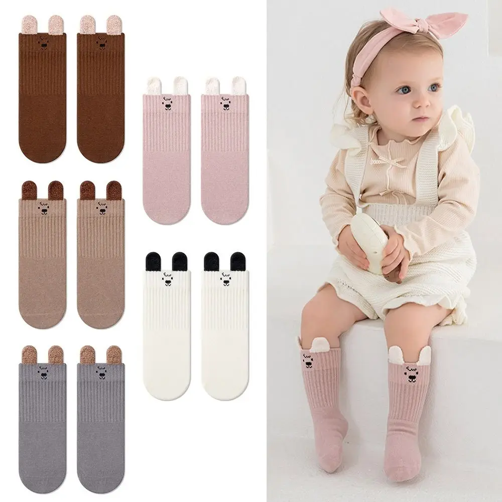 

Cute 1-3Years Cute Kids Socks Soft Cartoon Baby Socks Cotton Warm Middle Tube Socks For Girls Boys