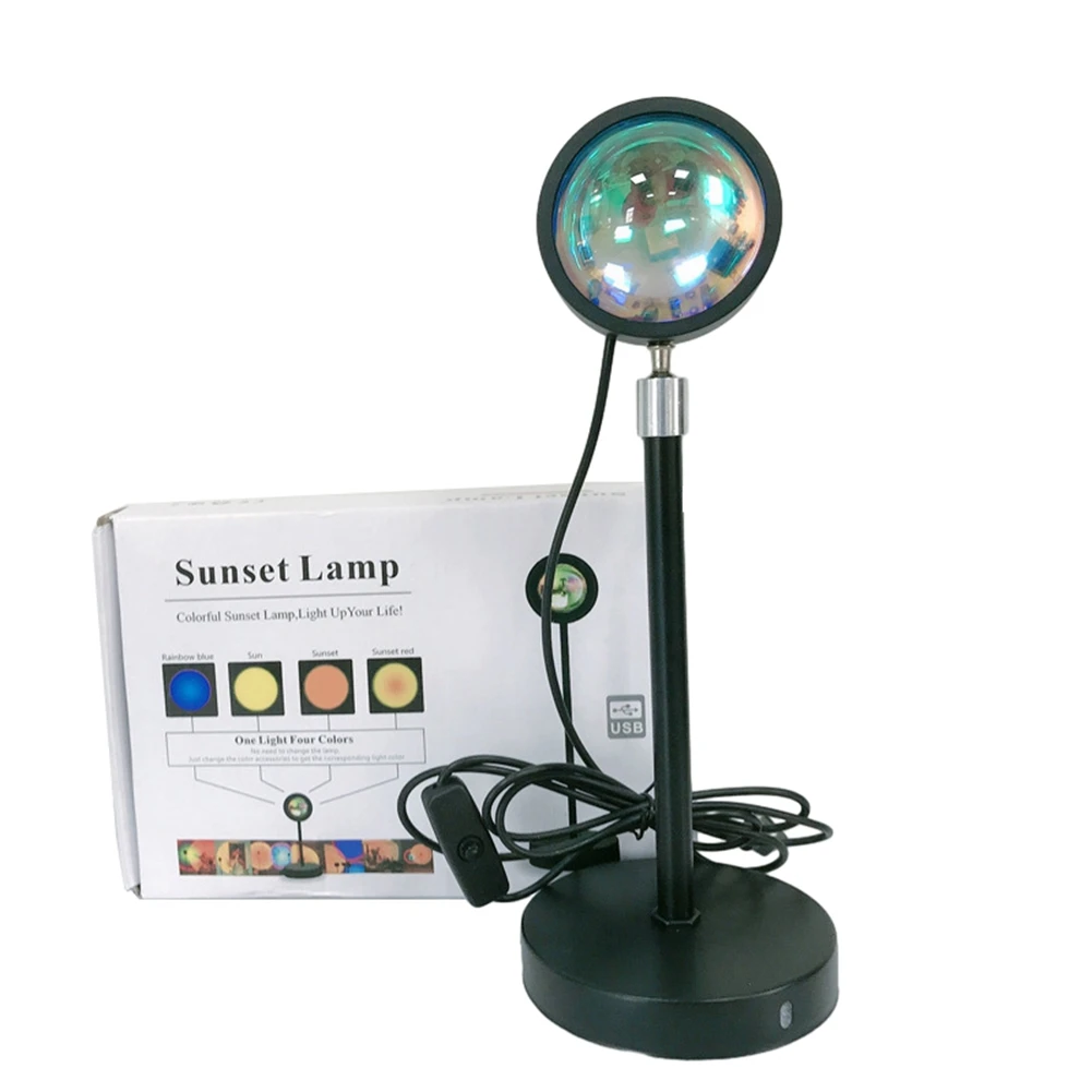 

LUCK-1 Pieces Sunset Lamp Projector Led Night Light Sunset Led Lamp Floor Lamp With USB Port
