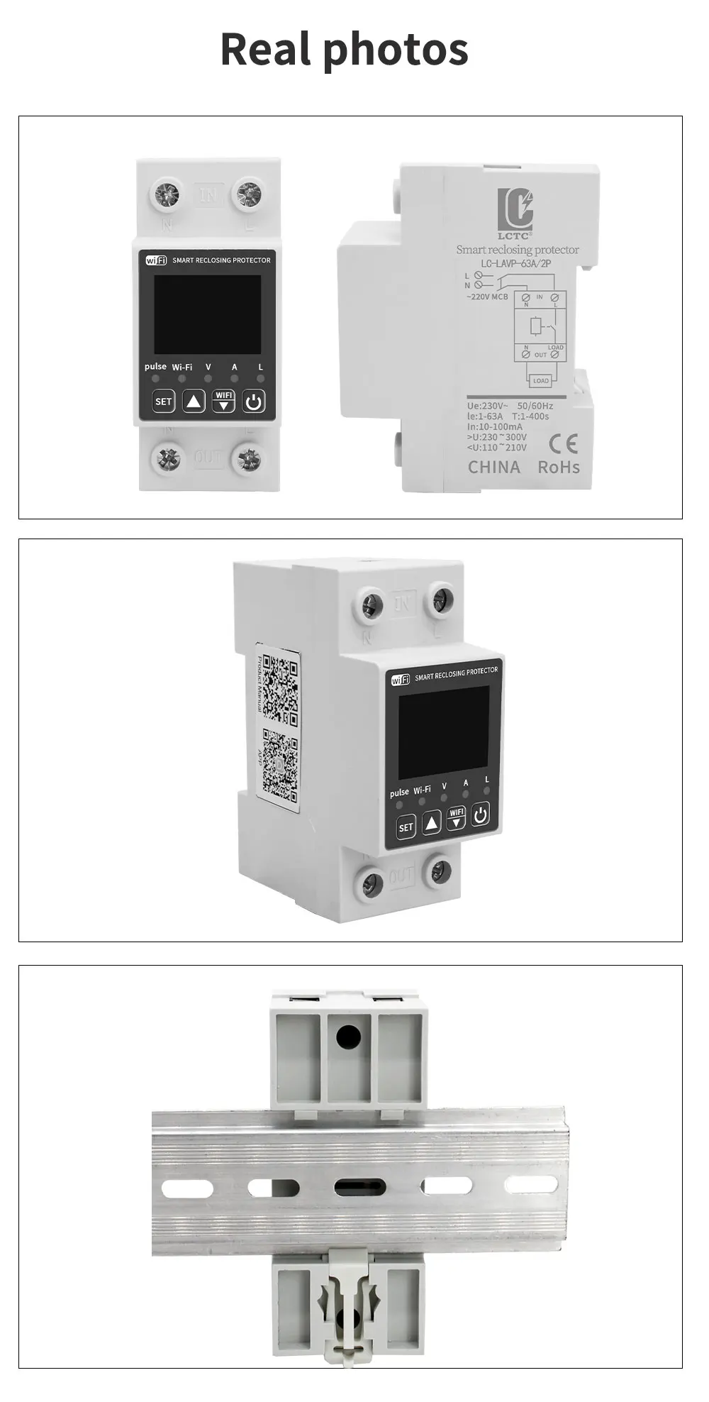 Tuya WiFi Digitales Display Intelligentes Strom- und Voltmeter 10-in-1 AC-Energiemessgerät APP-Steuerung DIN Elektrisches Energiemessgerät – Detail 11