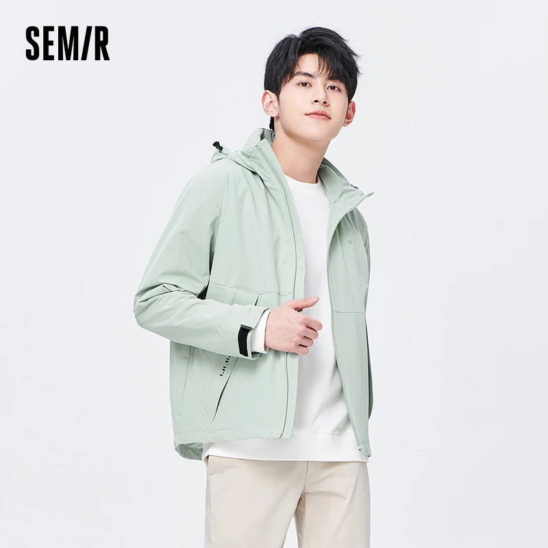 Semir Men Jacket Autumn New Urban Drawstring Hooded Functional Three-proof Technology Commuting Travel Top Jacket for Men