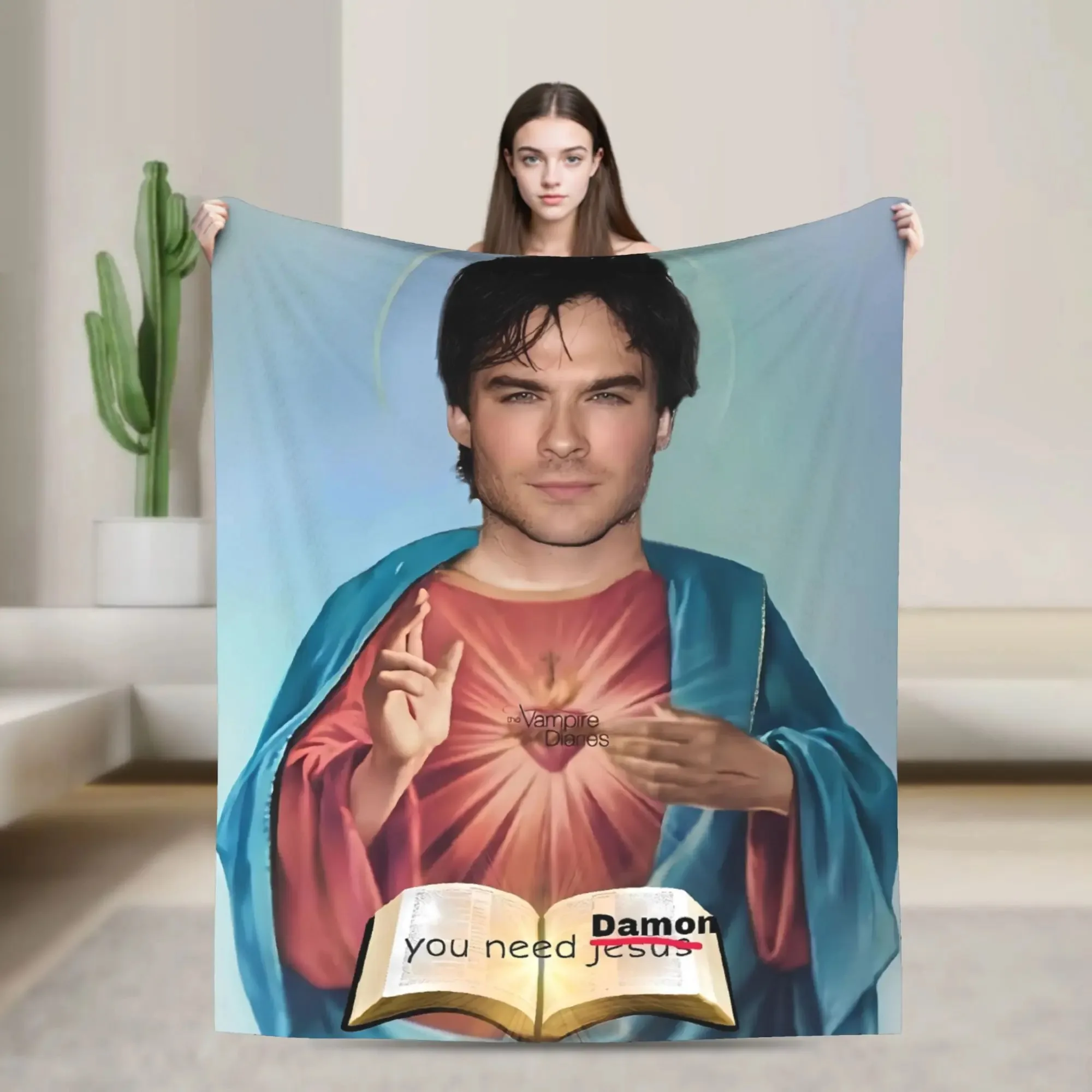 

Дневники вампира Дэймон Сальваторе фланелевое одеяло теплое мягкое одеяло для домашнего декора пикник забавное покрывало диван-кровать покрывало